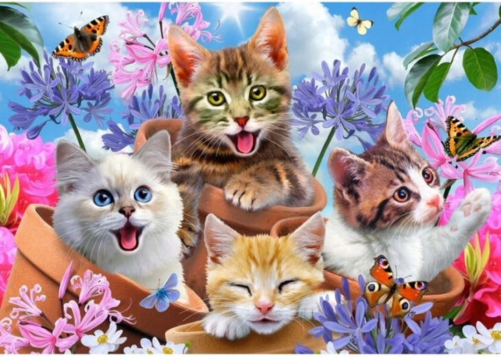Diamond embroidery (diamond painting) 4 kittens 40 × 30 cm - 1 piece