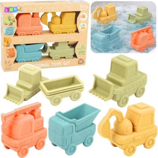 Gumijasta razdružljiva vozila za kopel za najmlajše, set 4 kos