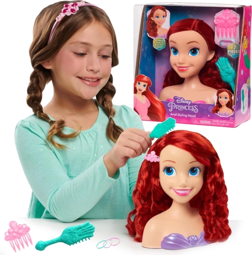 Glava za česanje DISNEY Princesa Ariel z dodatki