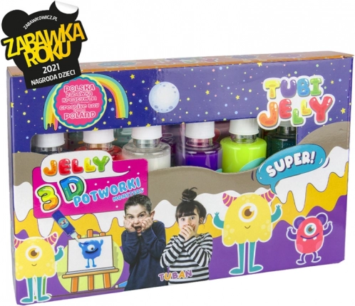 Kreativni komplet Tubi Jelly – gelske figurice Pošastke, 6 barv