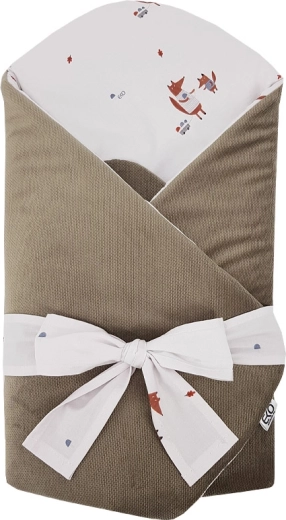 Eko bombažna ovijalka z velurjem in kokosovim vložkom Fox 75 × 75 cm
