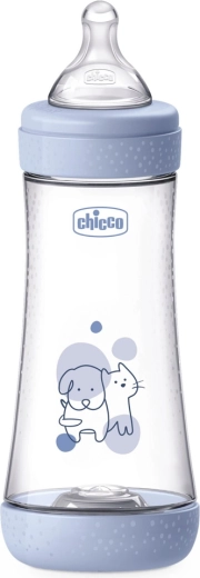 Chicco protikolikova otroška steklenička Perfect5 300 ml, hiter pretok, za fante 4m+