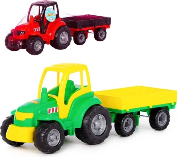 Plastic tractor with detachable trailer