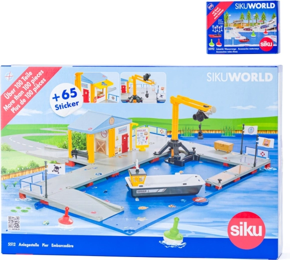 Siku World Loading Port with Pier and Boat