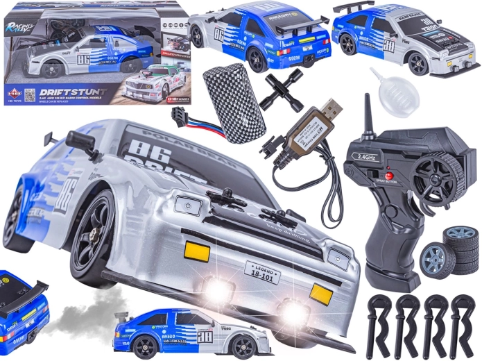 RC drift avto Toyota 1:16 4WD 2,4 GHz s paro in LED lučmi - 1 kos