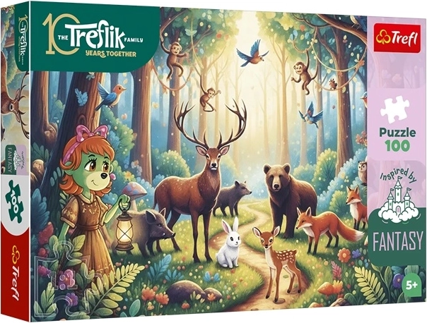 Puzzle Inspired By Fantasy: magični gozdni svet živali 100 kosov