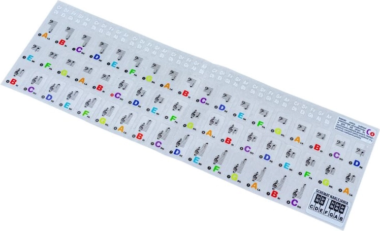 Colored keyboard stickers for keyboard instruments (notes) - 1 piece