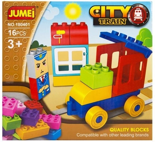 Jumei gradbeni set City vlakec 16 delov - 1 kos