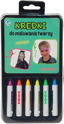 Neonski svinčniki za poslikavo obraza za otroke, komplet 6 barv