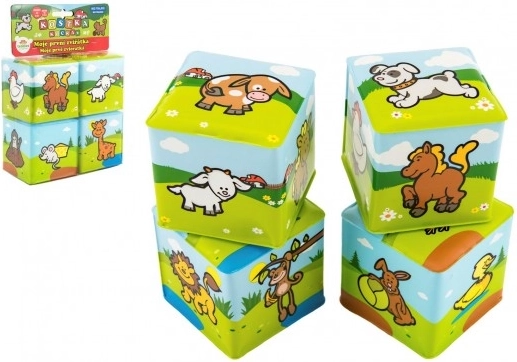 Pene kocke Moje prve živalice 7 × 7 cm, 4 kosi