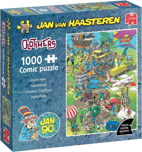 Jumbo sestavljanka Jan van Haasteren Oldtimers: zmeda okoli paketa, 1000 kosov