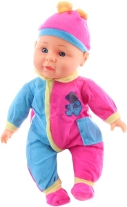 Zvočni dojenček v pisanih oblačilcih, 30 cm