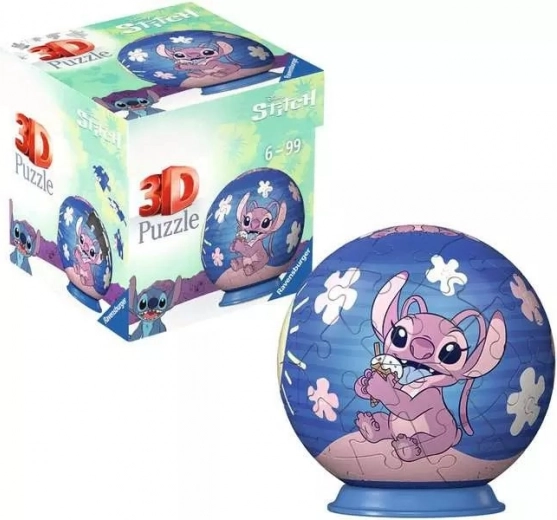 3D puzzleball DISNEY Stitch & Angel 54 koščkov od Ravensburgerja