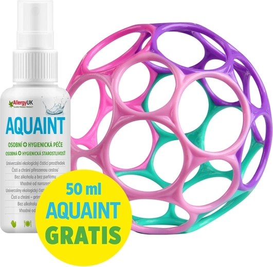 Oball Classic žogica 10 cm rožnato/vijolična + Aquaint ekološka čistilna voda 50 ml