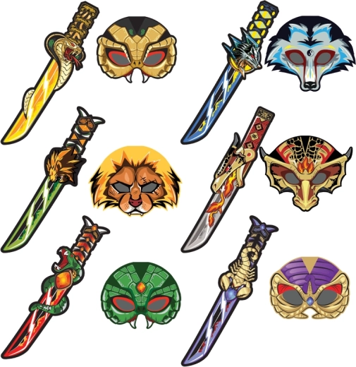 Otroški penasti meč in ščit z volčjim motivom