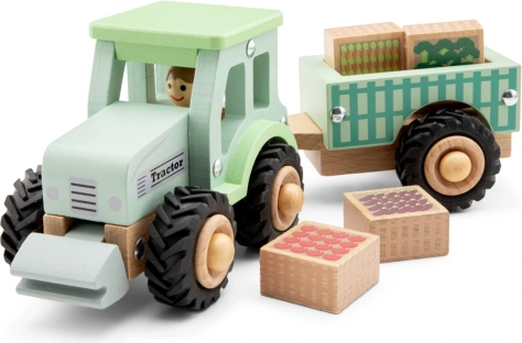 Lesen traktor s prikolico in tovorom