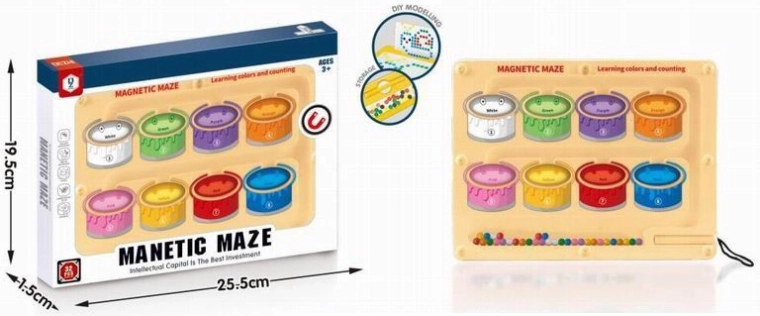 Magnetic Maze with Colorful Balls