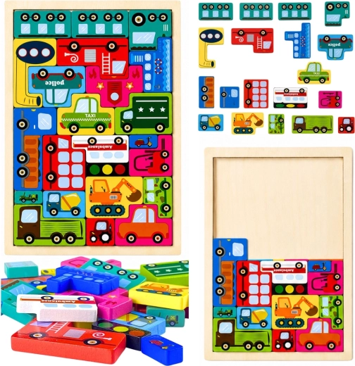 Lesene puzzle – prevozna sredstva (23 kosov)