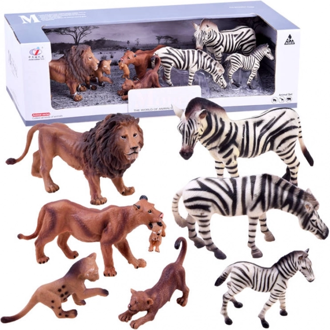 Komplet figuric safarija z zebrami in levi – Zebra in lev