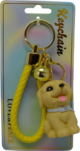 Obesek za ključe sedeči rjav pes