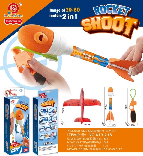 Modro metalo letalo 2v1 z izstreljevalnikom