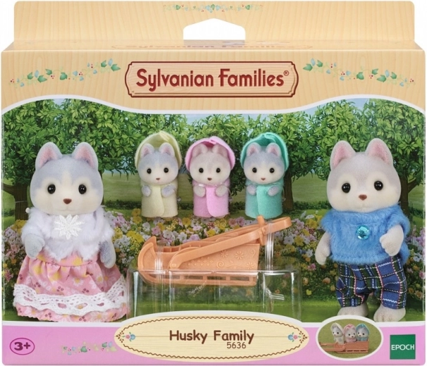 Družina haskijev SYLVANIAN FAMILIES – komplet figuric s sanmi