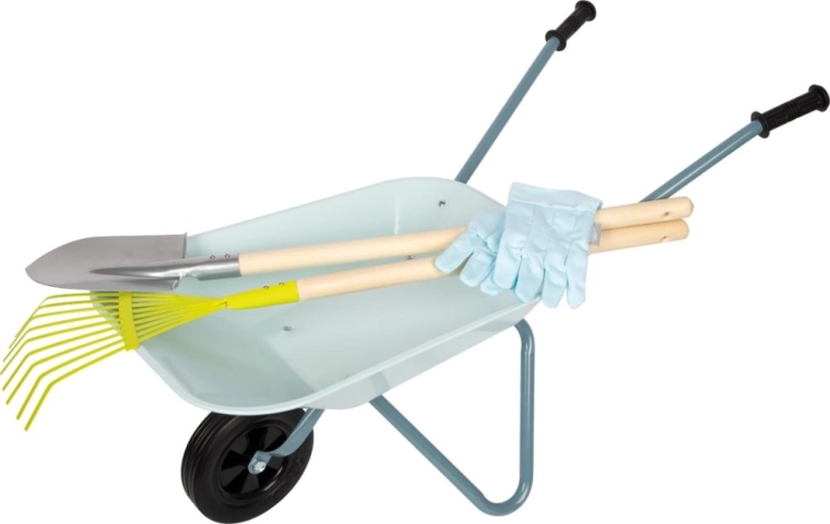 Čvrsta kovinska samokolnica za majhne pomočnike