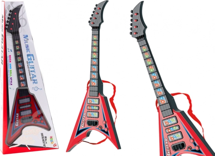 Otroška električna kitara z efekti in melodijami – rdeča