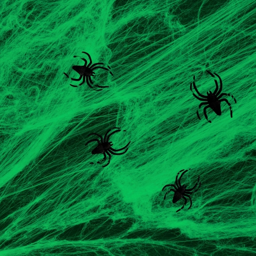 Zelena halloween pajkova mreža s pajki