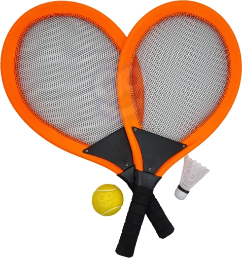 Woopie velike loparje za tenis in badminton za otroke set z žogico in košaro