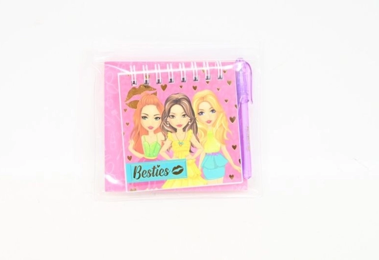 Besties mini spiralni zvezek s pisalom