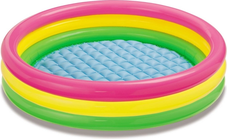 Otroški napihljiv okrogli bazen z mehkim dnom Tęczowy