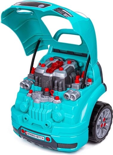 Opening hood and screw-together engine
