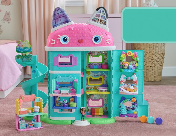 Interaktivna mačja hiša z zvoki in LCD očmi