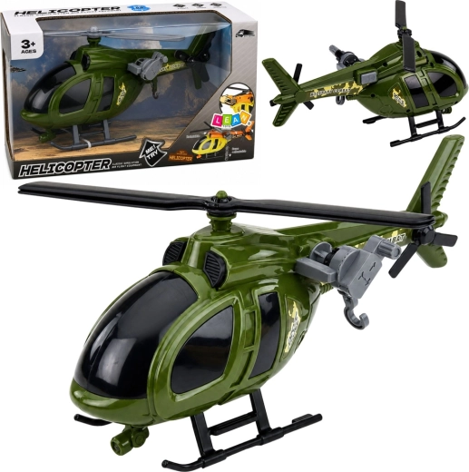 Vojaški helikopter za igro s svetlobami in zvoki, zelen
