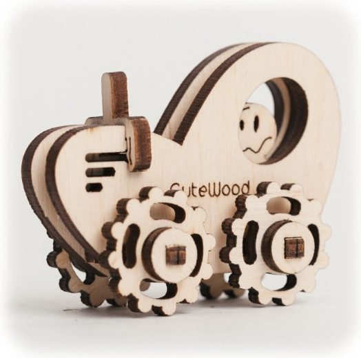 CuteWood lesena 3D sestavljanka traktor
