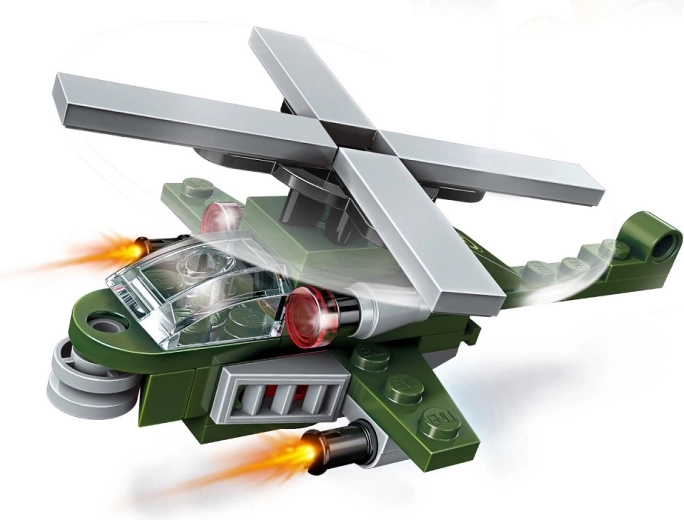 Qman amfibijski oklepnik – bojni helikopter Dolphin (45 delov)