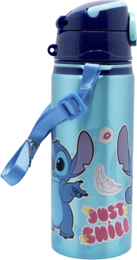 Disney Stitch otroška aluminijasta pop-up steklenička za pitje s slamico 730 ml - 1 kos