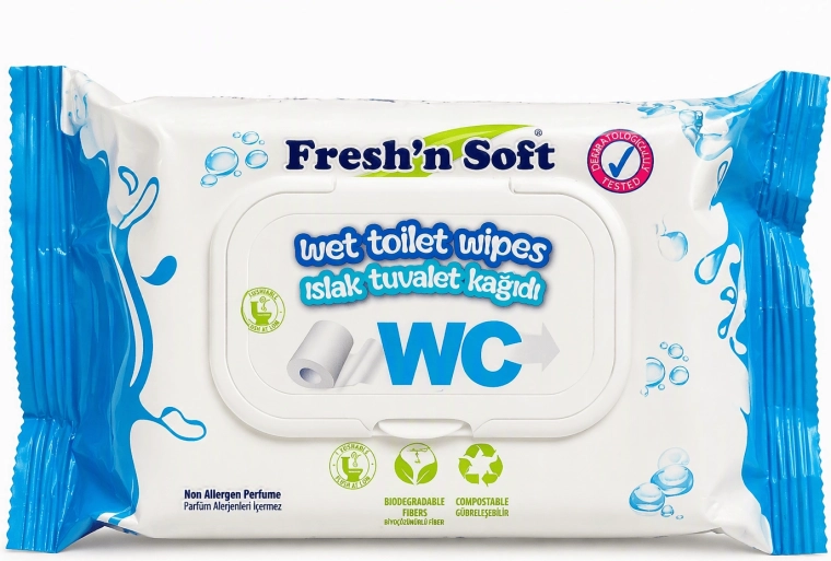 Fresh 'n soft vlažen toaletni papir vegan 60 kosov