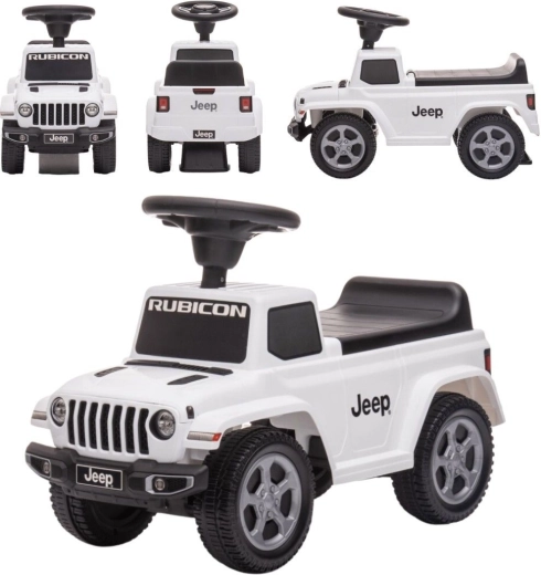 Otroški poganjalec Jeep Rubicon s hupo in zvokom motorja, bel