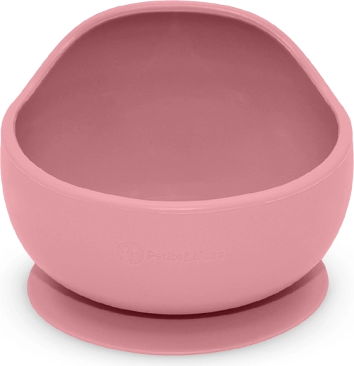 Petite&Mars silikonska posodica s priseskom Take&Match dusty rose 6m+