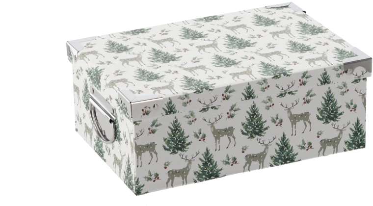 Christmas gift box with metal fittings 40 × 26.5 × 13.8 cm - 1 piece