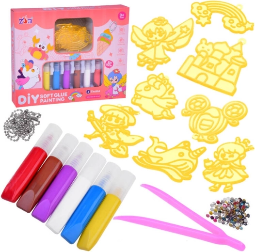 Ustvarjalni komplet za izdelavo obeskov naredi sam – šablone in barve