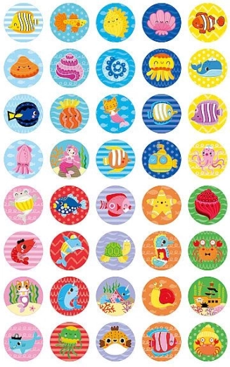 160 ocean-themed stickers