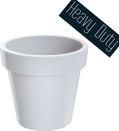 Cvetlični lonec Lexo Round 100 cm – bel plastični vrtni in notranji okrasni ovoj