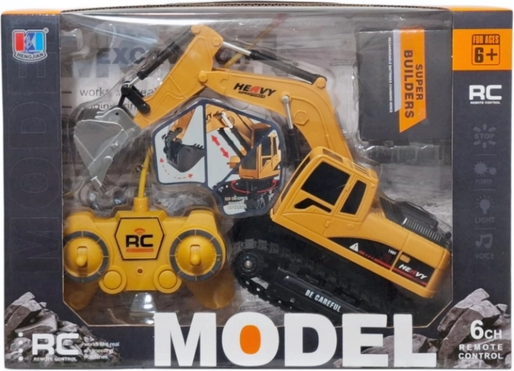 Remote-controlled tracked excavator with light, sound and charger - 1 piece