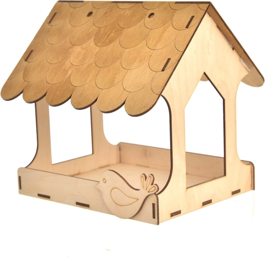 Lesena krmilnica za ptice za poslikavo 20 × 20 cm