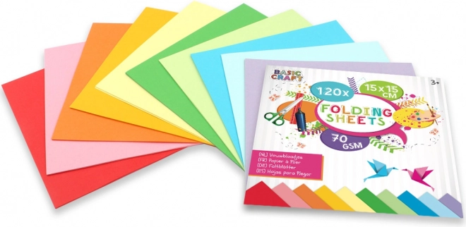 Komplet barvnih papirjev za origami 15 × 15 cm, 120 listov, 10 barv – Creative Craft Group