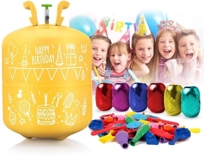 Vse v enem: jeklenka, 50 balonov in 60 m traku