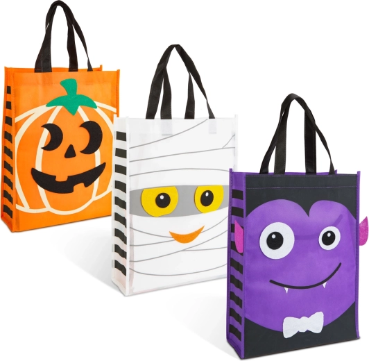 Halloweenska darilna vrečka s filcasto dekoracijo 40 × 30 cm – 1 kos